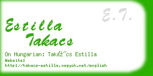 estilla takacs business card